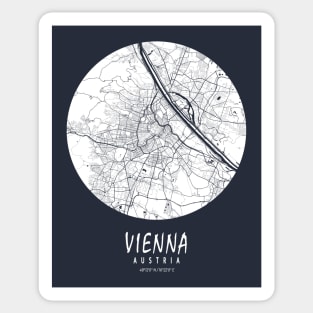 Vienna, Austria City Map - Full Moon Sticker